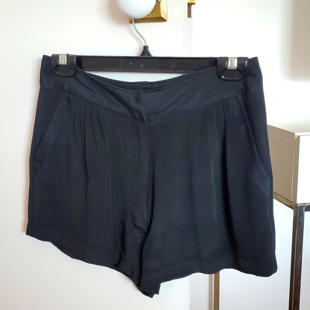 Jenni Kayne black silk shorts
